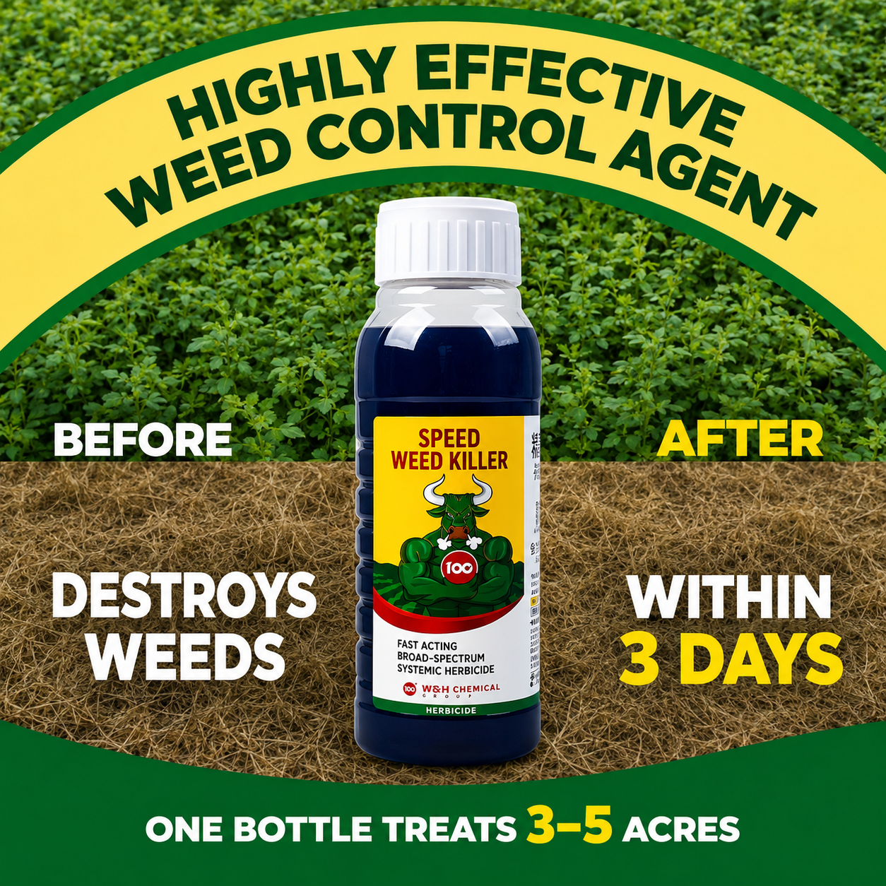 Herbicide au glyphosate haute concentration – Désherbant pour l'agriculture et l'entretien des terrains