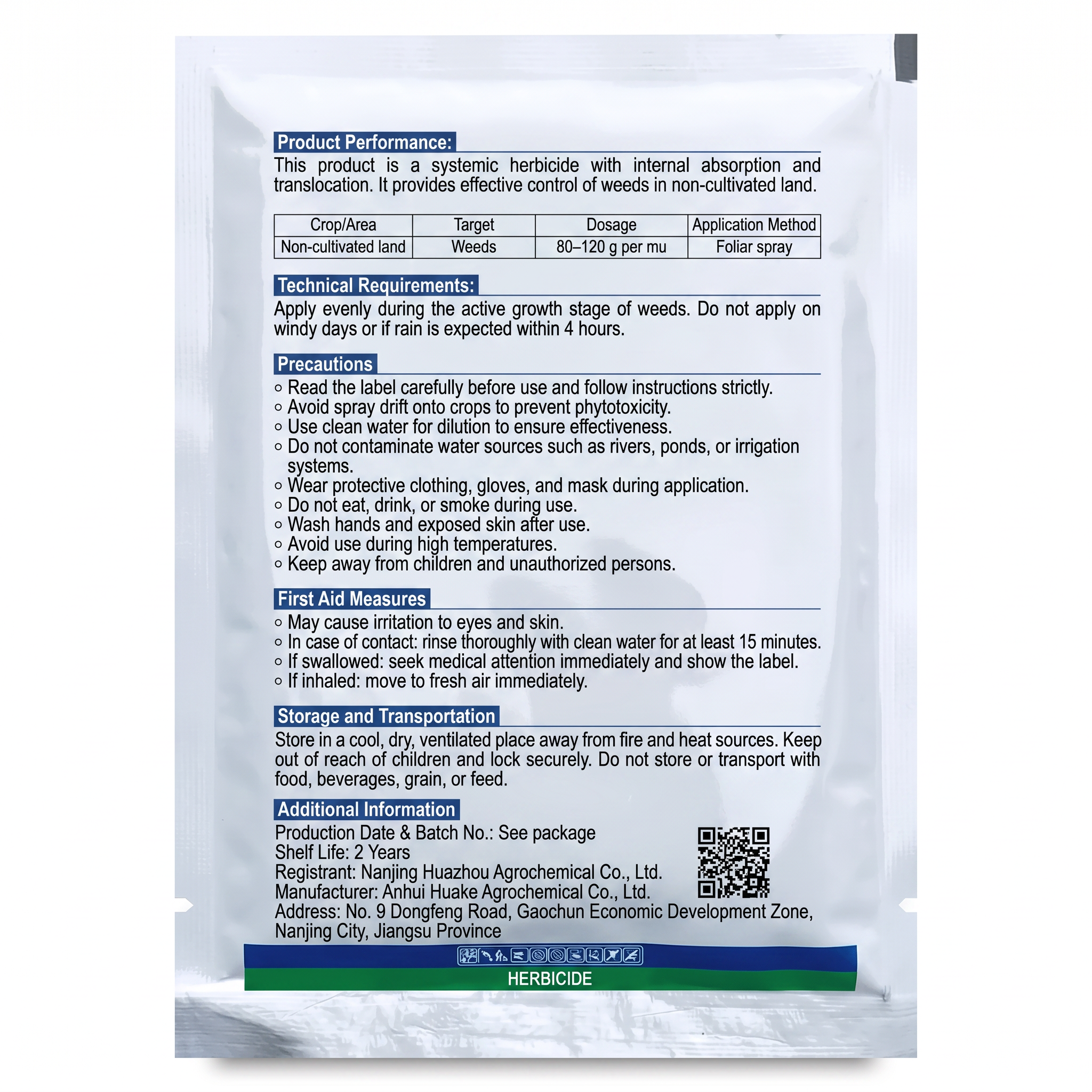 Herbicide Glyphosate Triclopyr 70 % pour le contrôle des mauvaises herbes non agricoles 100 g Gestion systémique des mauvaises herbes