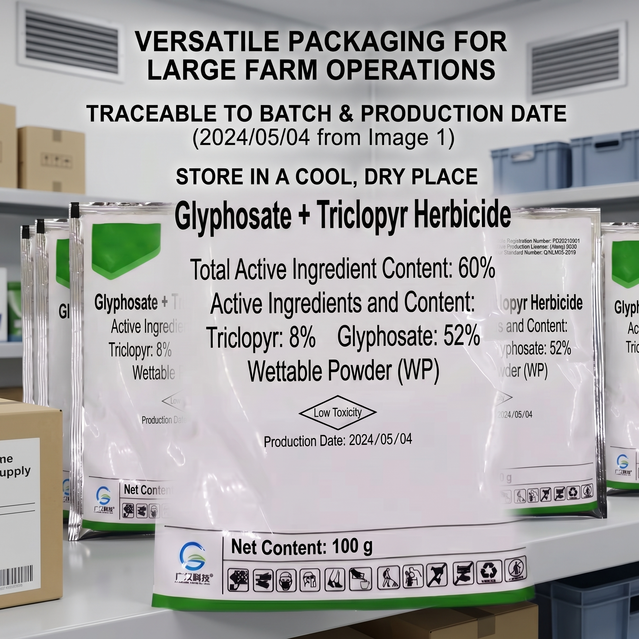 Herbicide Glyphosate Trichloropyrimidinyl Phosphonate 60 % pour le Contrôle des Mauvaises Herbes | Gestion Systémique des Mauvaises Herbes