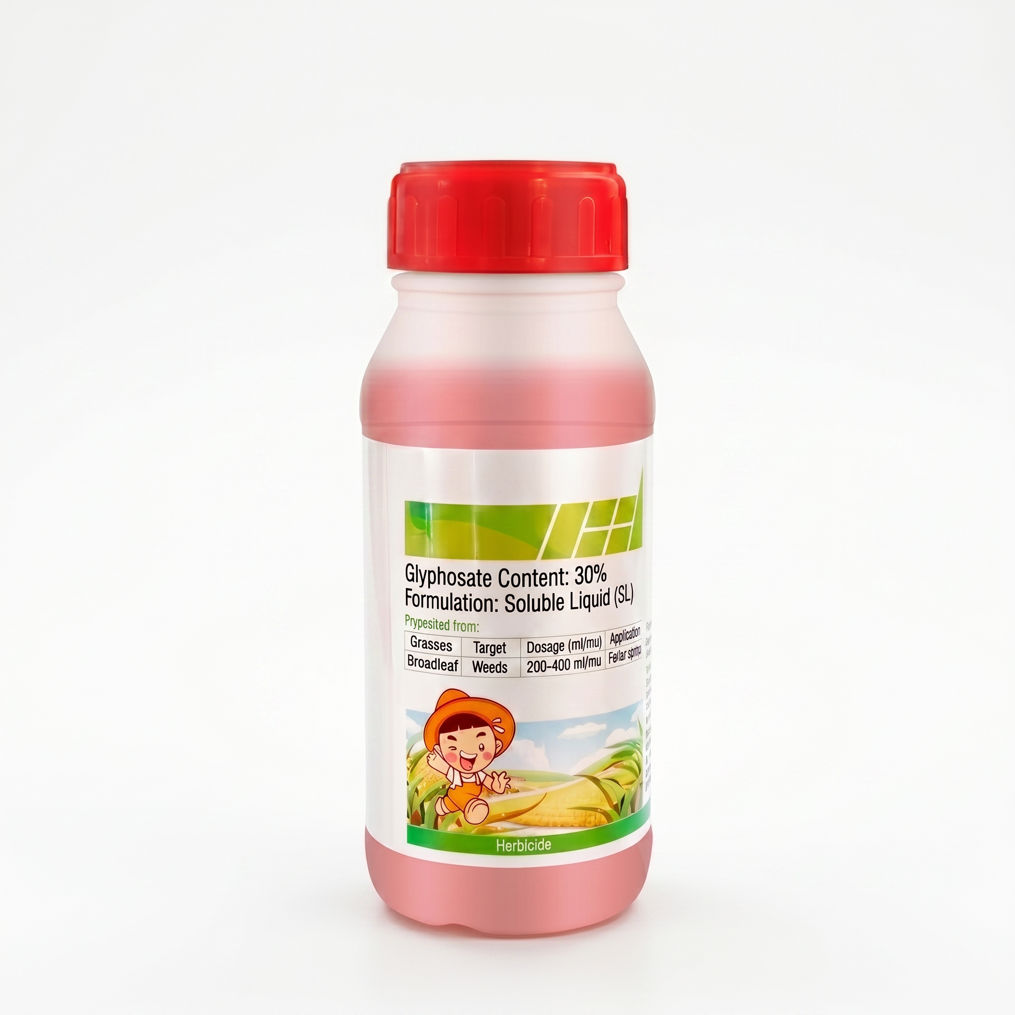 Concentré d'herbicide systémique Glyphosate 30 % SL, contrôle à large spectre des mauvaises herbes pour graminées et dicotylédones