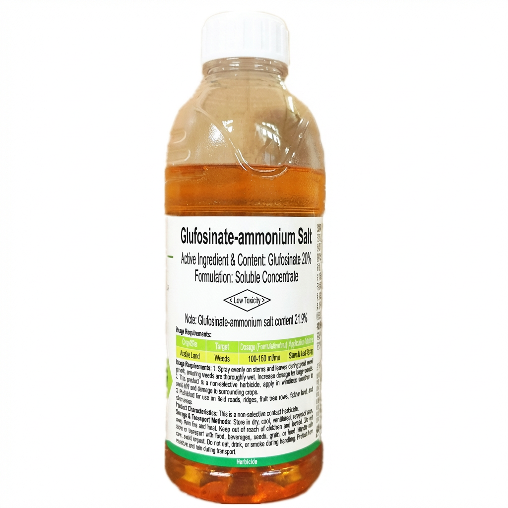 Herbicide Glufosinate Ammonium 20% SL, Herbicide post-levée à action rapide pour vergers, champs et terres non cultivées