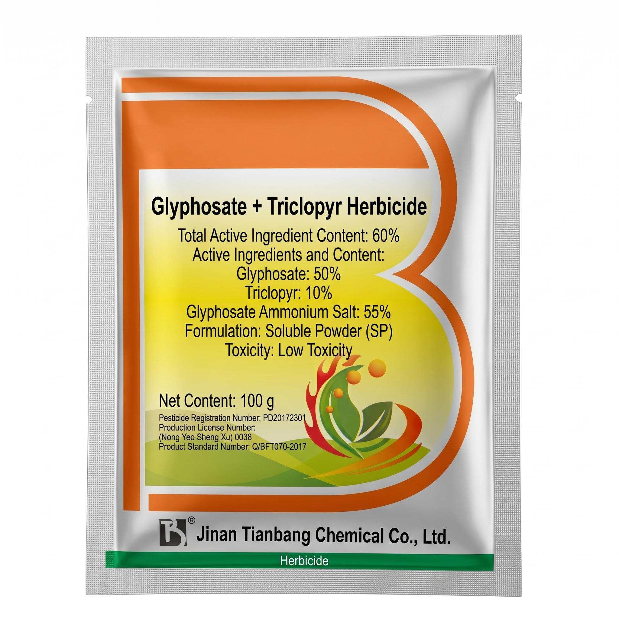 Herbicide Glyphosate Trichloropyridinyl 60 % pour le contrôle des mauvaises herbes de la vigne et des arbustes 100 g | Gestion systémique des mauvaises herbes