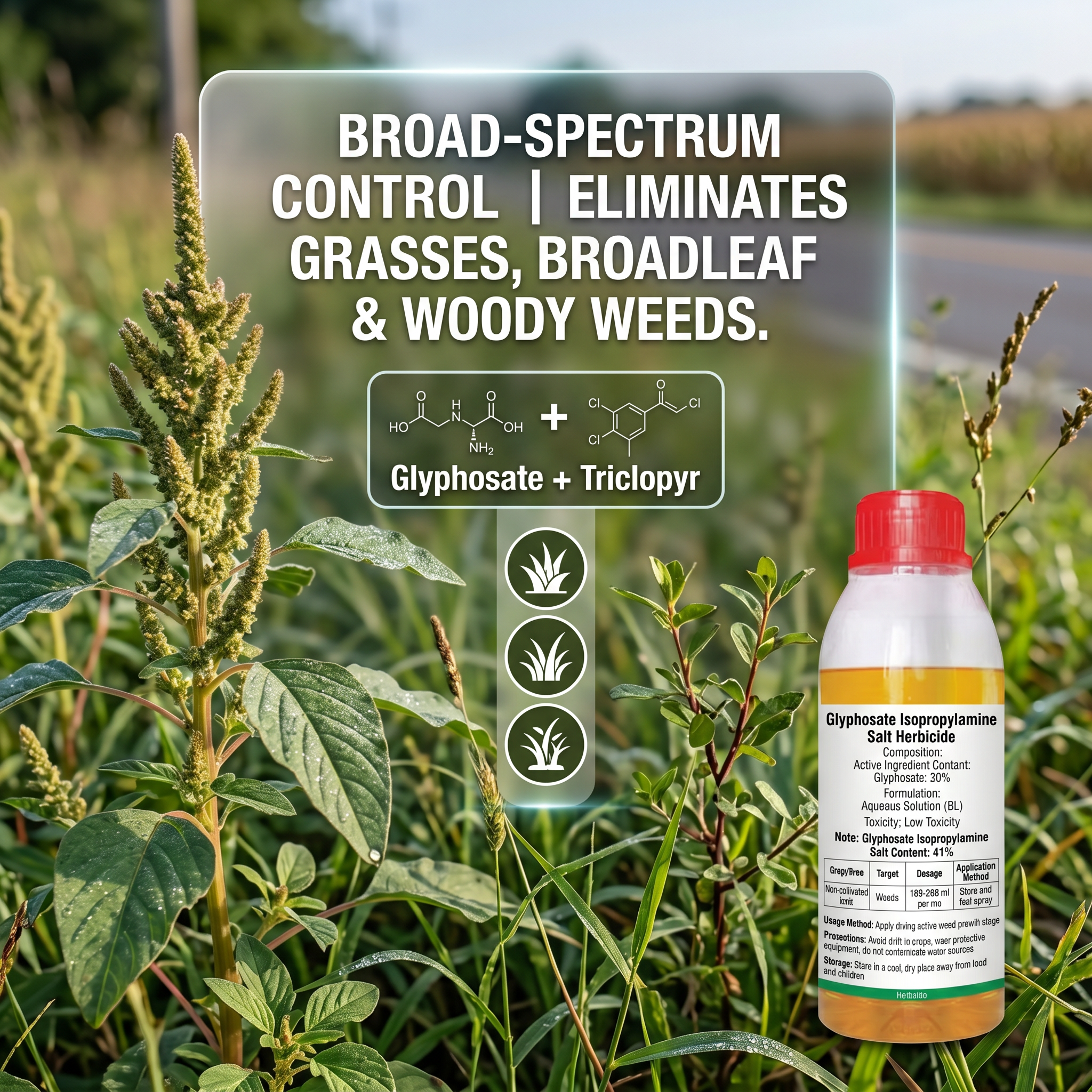 Sel d'isopropylamine de glyphosate 41 % Herbicide, solution de contrôle systémique des mauvaises herbes à large spectre