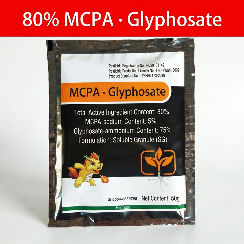 Herbicide SG MCPA Sodium 5 % + Glyphosate Ammonium 75 % pour le contrôle systémique des mauvaises herbes dans les champs agricoles